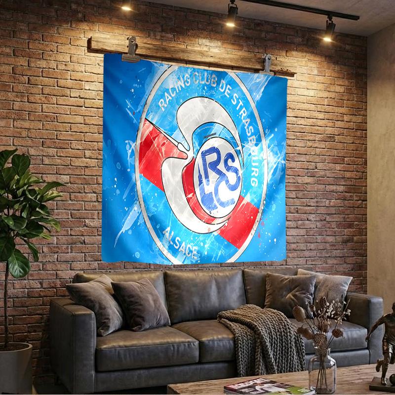 Racing Club Strasbourg Crest Tapestry Playroom Tapestry, Accessories for Bedroom,Livingroom, dormitory Room Wall Decor Fan Birthday Gifts