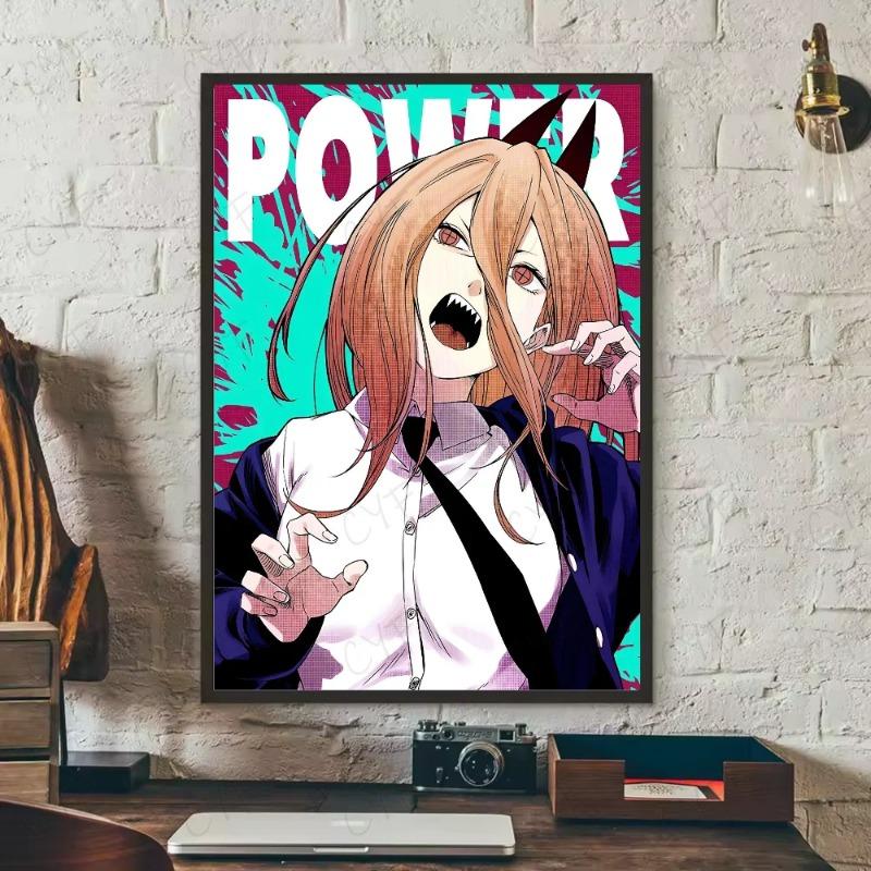 Chainsaw Man Anime Poster HD Art Sticky Wall Waterproof Home Living Room Bedroom Bar Aesthetic Decoration