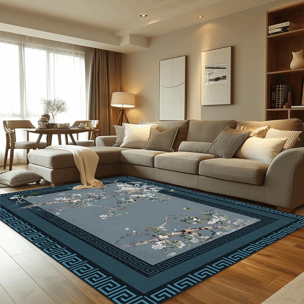 Chinese Style Flower Carpets for Living Room Retro Decoration Carpet Home Hall Sofa Area Floor Mat Bedroom Hallway Large Rugs