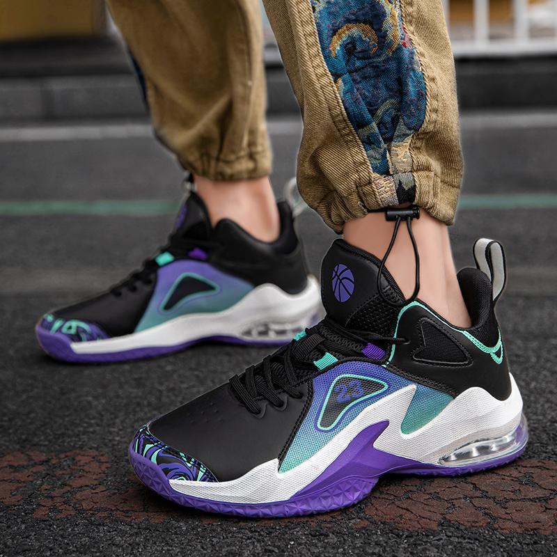 Men's Basketball Shoes with Strong Shock Absorption and Jumping Ability High Top Outdoor Sports Shoes Women's Anti Slip Shoes