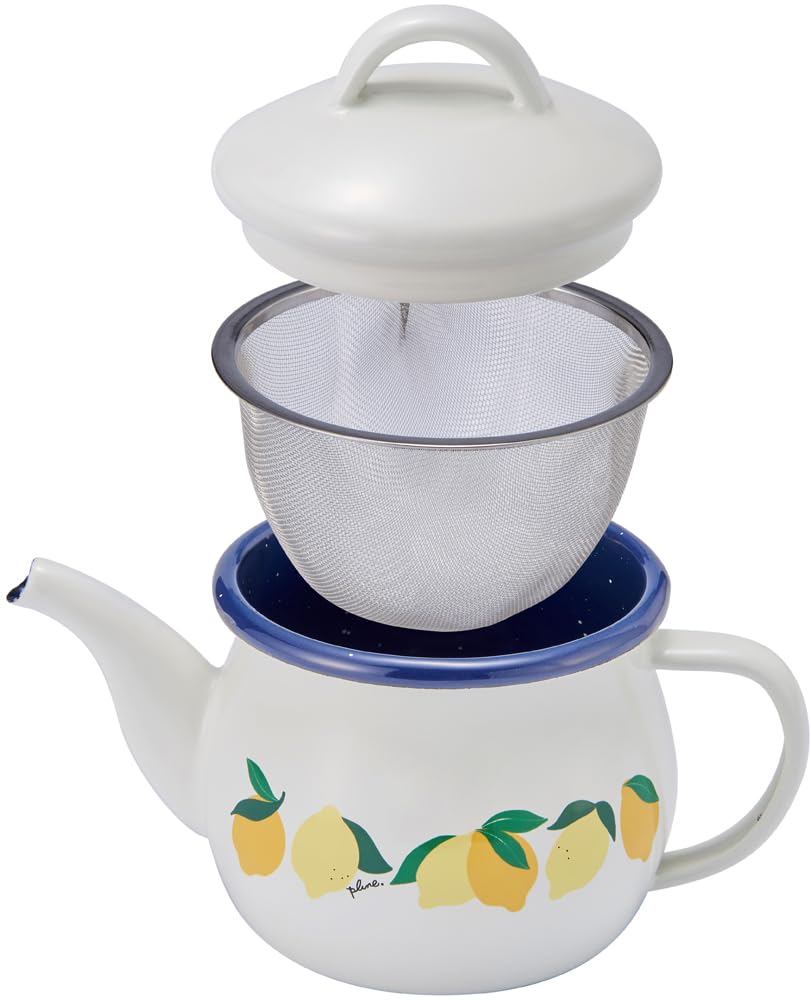 Toyo Horo Plune Enamel Teapot (with Strainer) Lemon Size: Approx. W18 D10.6 H12.5 PTP-603