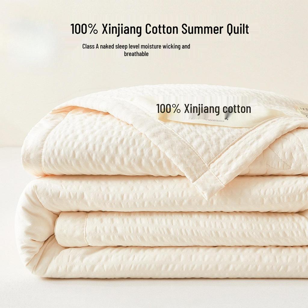 Free Shipping Summer 2026 Cool Pure Cotton Quilt - Machine Washable Single/Double Thin Air Conditioning Blanket