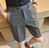 Summer new high-end elastic waist elastic suit shorts drape non-ironing casual quality five-point pants men