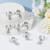 304 Stainless Steel Cuff Finger Rings, with Stainless Steel Pendants, Stainless Steel Color, Inner Diameter: 17~18mm