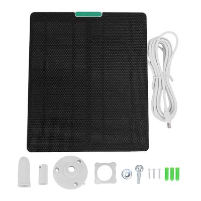 10W 5V Security Camera Solar Panel ETFE Waterproofing Type C Fast Charging Camera Solar Panel Charger Fit for Ring White