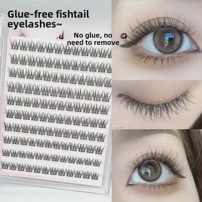Yinglier Klebefreie Fishtail Falsche Wimpern: Natürlich, Selbstklebend, Große Kapazität