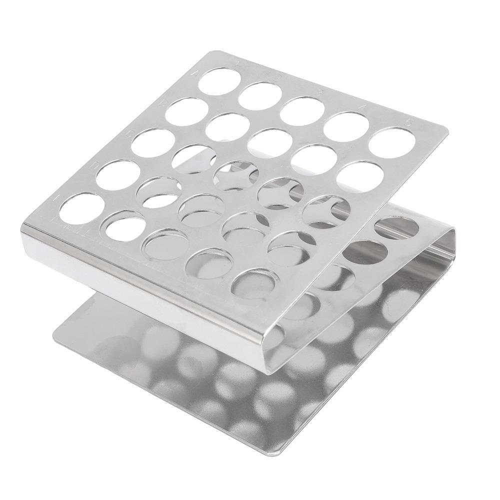 25 Holes 15/17mm 25 Holes Z Shape Centrifuge Tube Rack Silver 25 Holes Tube Holder  Sample Storage