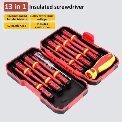VDE Insulated Screwdriver Set 1000V Insulated Screwdriver Set with Case Magnetic Home and Professional Use Electricians Tools