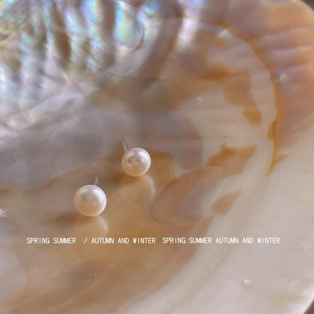 Яркие глаза натуральный пресноводный жемчуг простой корейская версия корейские серьги Иу