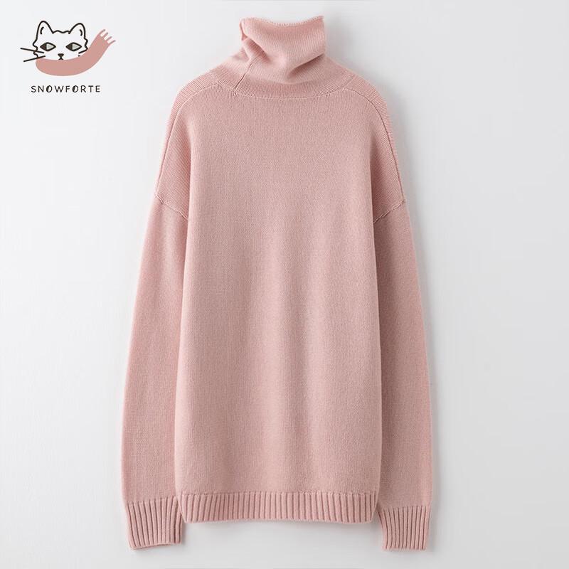 Snooford Women's Cashmere Blend Relaxed Turtleneck Sweater