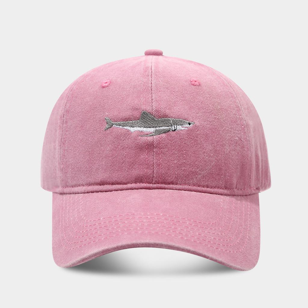 Vintage Haifisch Baumwoll-Baseballkappe Mit Stickerei Für Streetwear Und Sonnenschutz