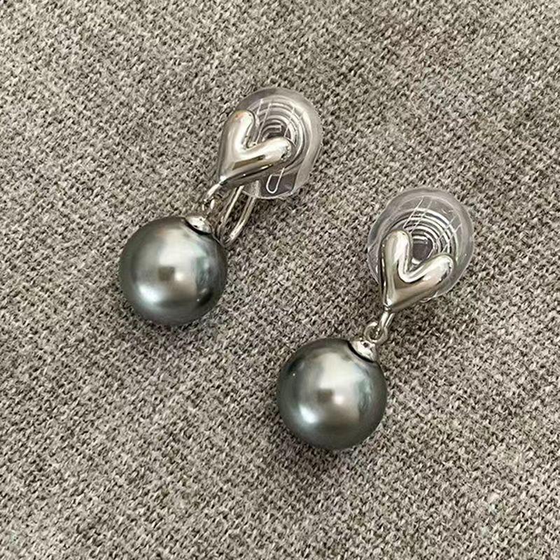 

Стильные простые серые геометрические серьги в форме сердца в форме жемчуга женские