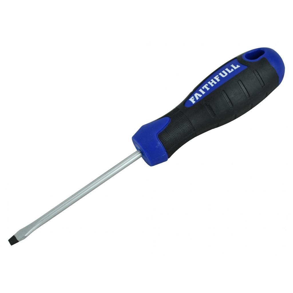 Faithfull Soft Grip Screwdriver, Flared Slotted