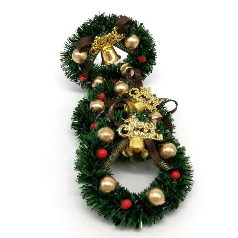 

1:12 Scale Mini Ature Christmas Wreath Garland Ornaments Decoration світло-сірого кольору