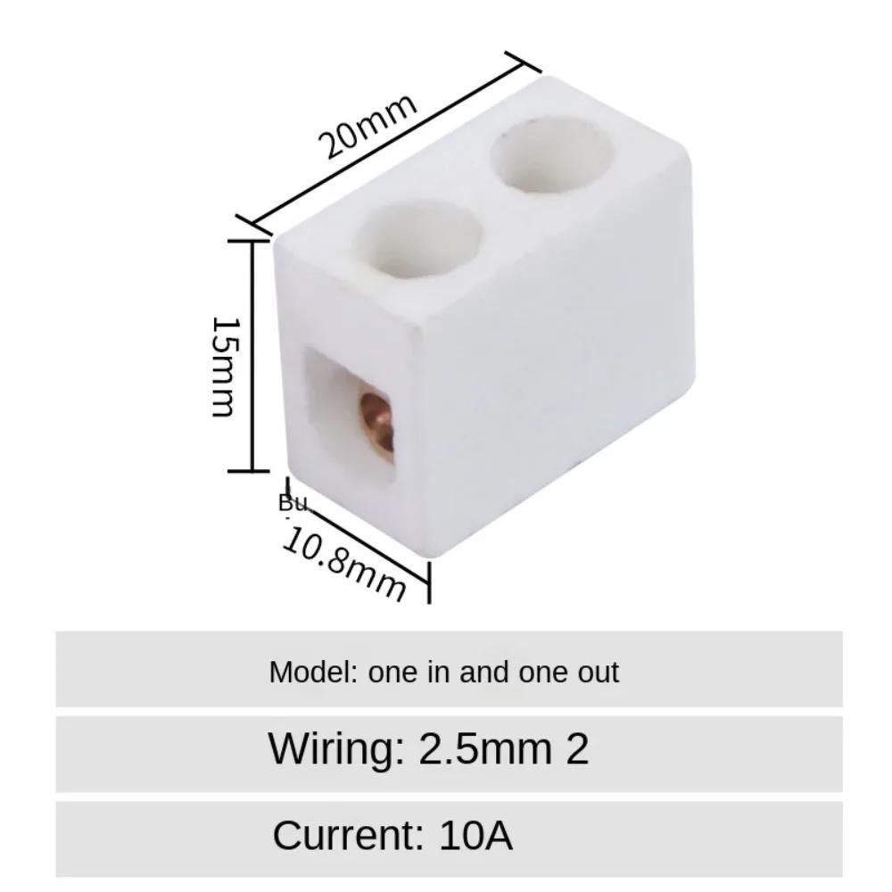 

1 In 1 Out Ceramic Wiring Terminal Block 2 In 2 Out High-temperature Resistant Ceramic Terminal Post Copper 2 Position 5 Hole