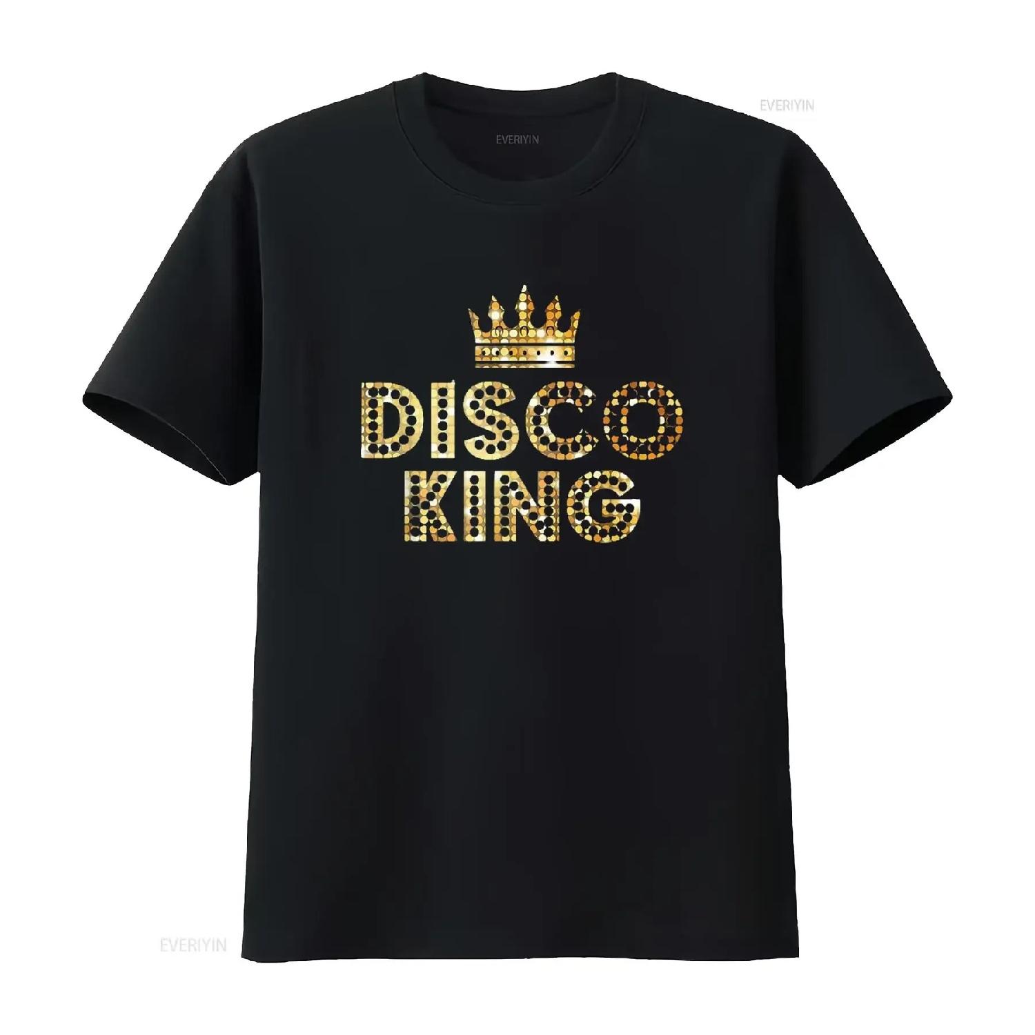

Disco King Funky Vintage 70s 80s T Shirt For Dance Parties Black 4X Large vintage Washed Versatile Breathable homme Slightly S чёрный