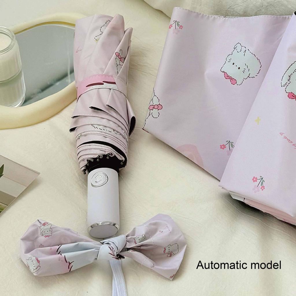 Cute Pink Kitten Folding Umbrella Sun Protection And Uv Rain Dual-Purpose Sun Umbrella Student Portable Sunshade