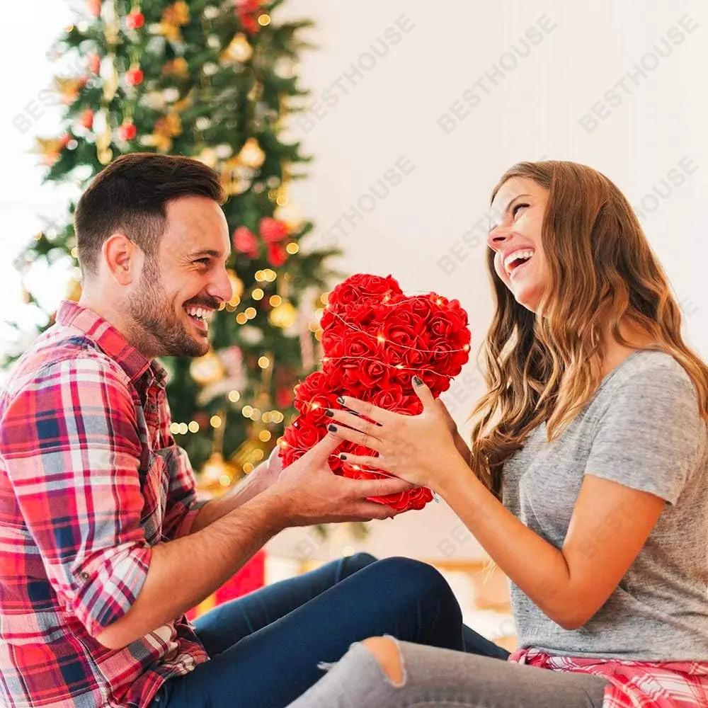 * Künstliche Rosen, Teddybär Geschenke für Frauen San