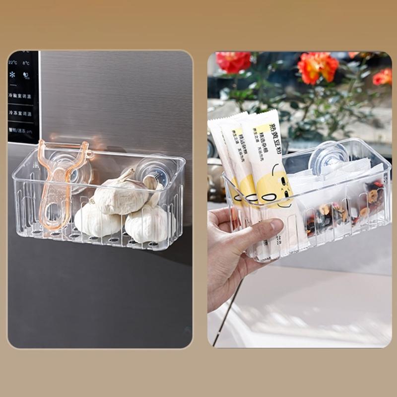 Plastic Sink Edge Storage Rack Featuring Strong Suction Cups for Efficient Dishcloth Drying and Countertop Organization
