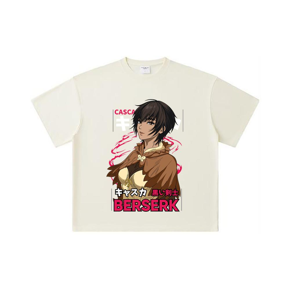 

260 GSM Double Yarn 32 Count 100% Cotton Berserk V12 Casca Print Unisex Heavy Cotton T Shirt S абрикосовый