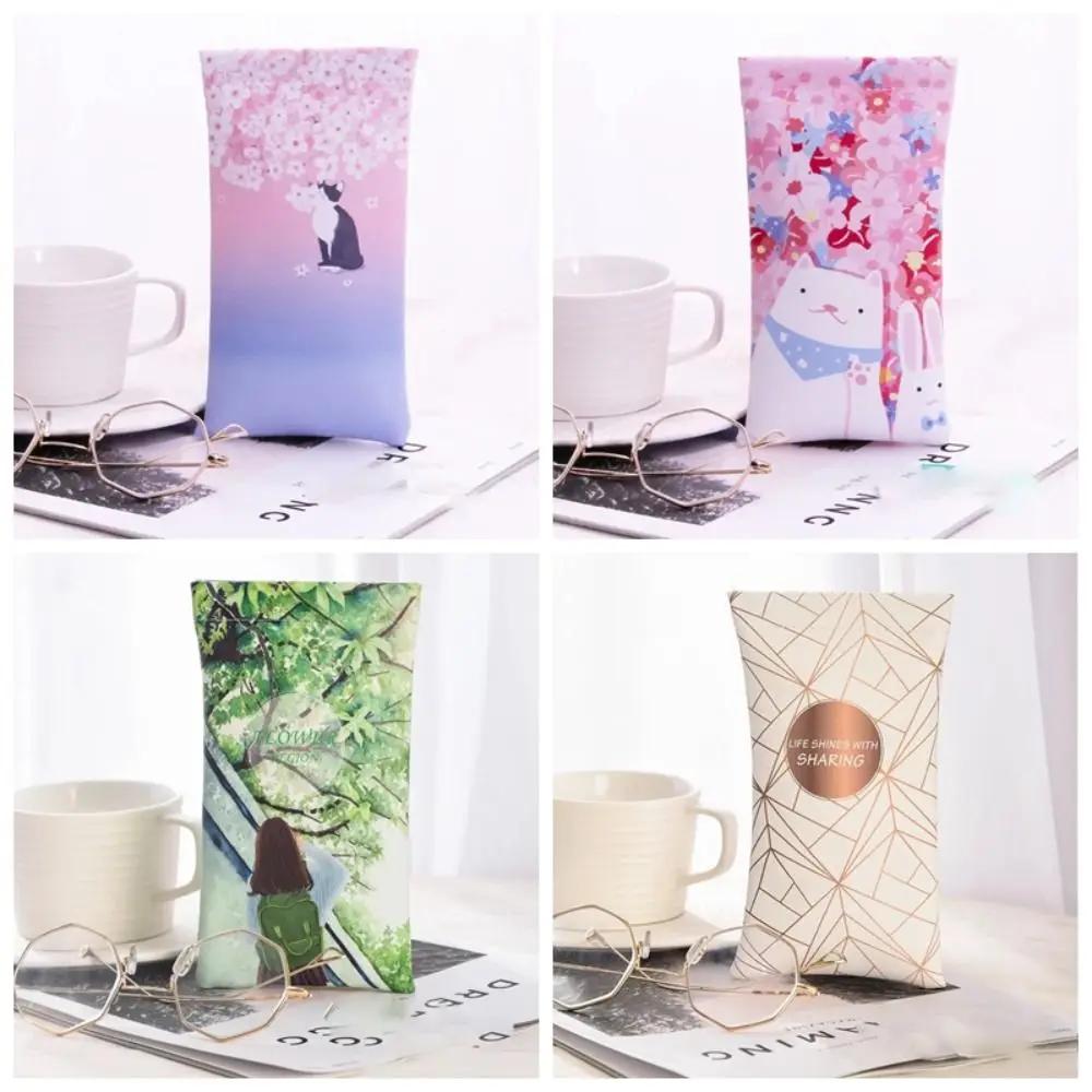 Creative Automatic Closing Sun Glasses Case Oil Painting Artistic Eyewear Storage Bag Waterproof Soft Shell Glasses Box Feamle