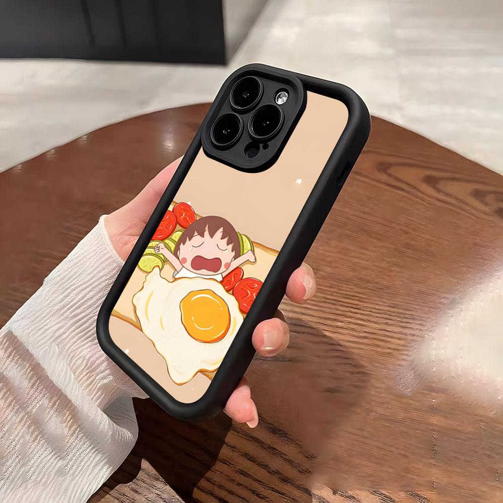 Chibi Cute M-Maruko Phone Case For IPhone 17 Pro Max 15 Pro 16 14 Plus 12 13 Mini 11 Pro Shockproof Soft Cover
