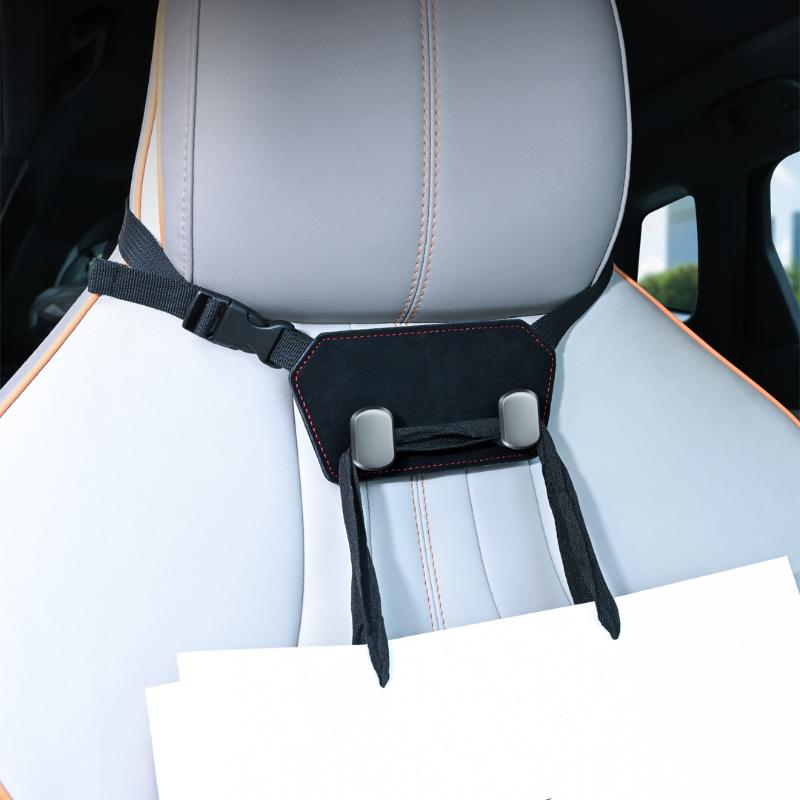 Car Seat Headrest Hooks Double Hanger Storage Organizer Soft Hanging Storage Hooks For Purse Bag Umbrella Grocery