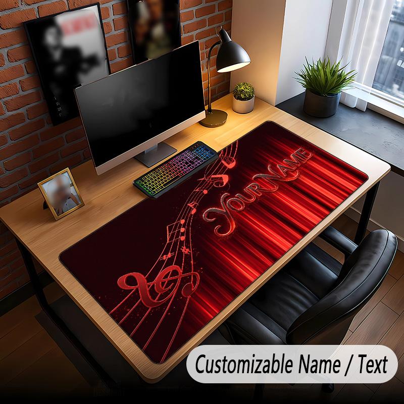 Music General Theme Custom Mouse Pad Personalized With Name Text Customized Desk Mat For Office Home Decor
