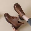 2025 Autumn Flat-soled Women's Shoes Niche Light Luxury Retro Handmade Single Boots Women's Casual Mother Shoes Leather Boots 2025