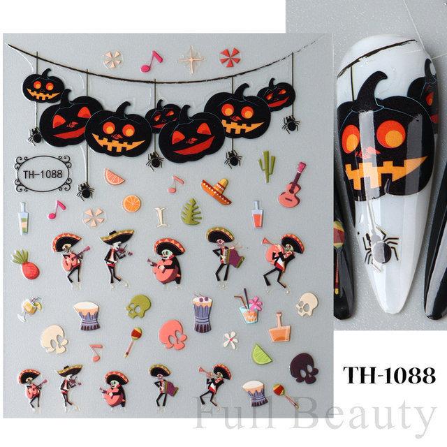 Nail Art Sticker Diablo Series European And American Halloween Laser Spider Scorpion Thin Fortitude Back Glue Nail Sticker