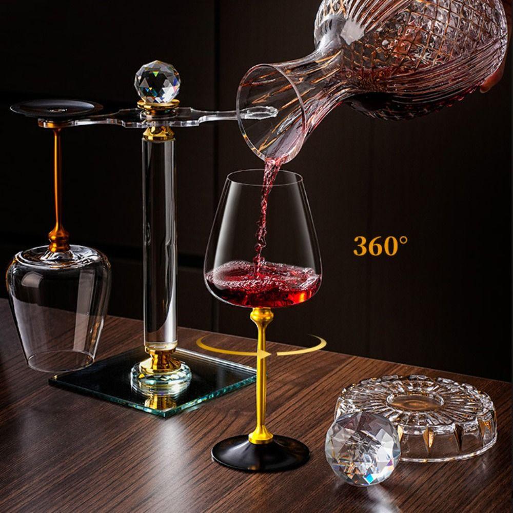 500ml Crystal Goblet Ergonomic Holder Wine Decanter Glass Cup  Cocktails