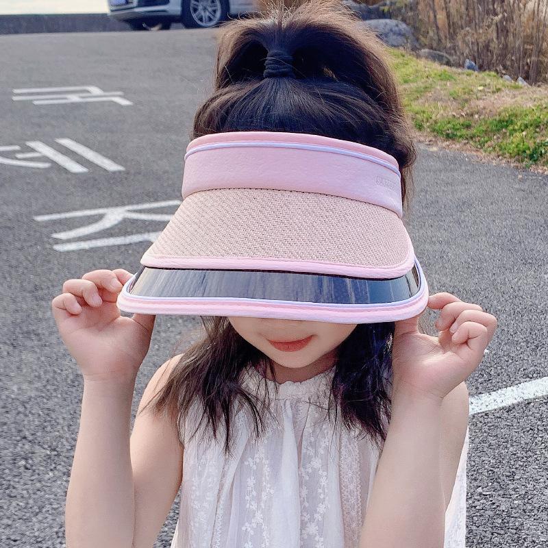 Children's sun hat boys summer big brim empty top sun hat girls camping outdoor vacation sun hat