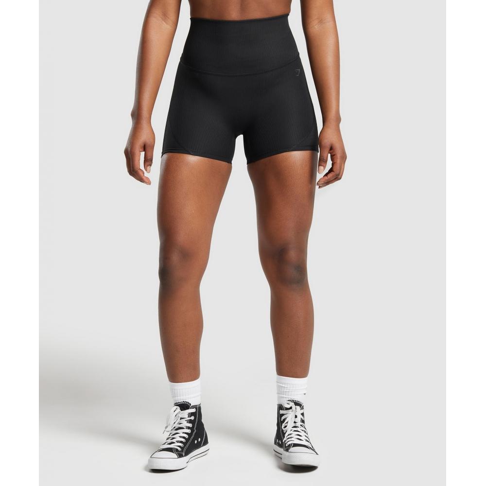 

Gymshark Шорты в рубчик, черные B9A2R BB2J XS