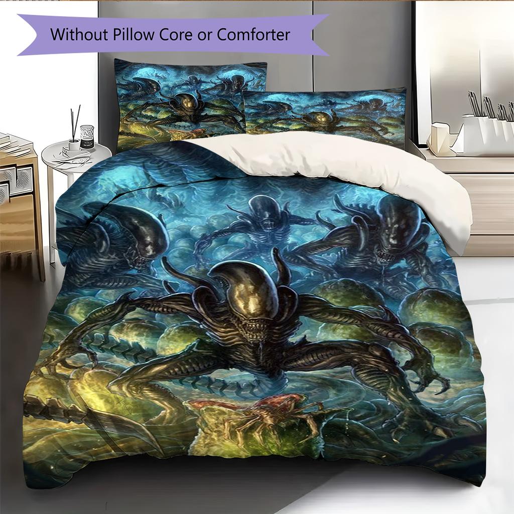 Cartoon Pattern Bedding Quilt Set Quilt Cover Pillowcase Home Decoration Birthday Gift (1 * Duvet Cover + 2 * Pillowcase, Without Core)