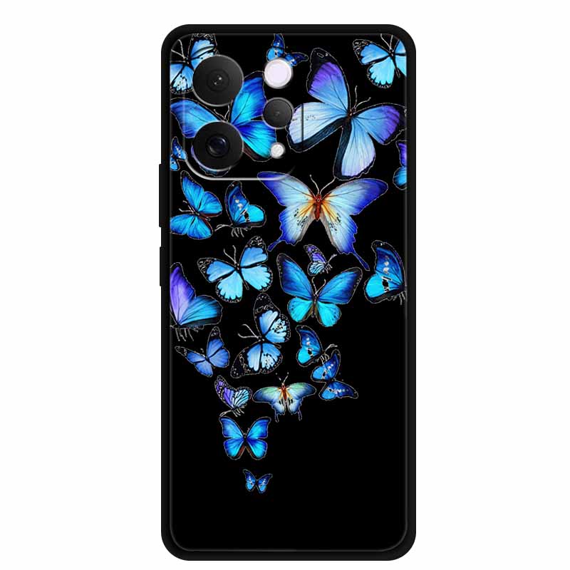 Coque For Vivo S50 V2528A Case 6.59" Black Silicone Case Cartoon Cat Shockproof Soft Back Cover For Vivo S50 5G 2025 Phone Case