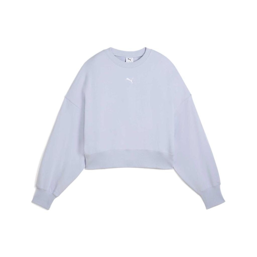 Puma Comfortable Solid Color Logo Casual Round Neck Long Sleeve Sweatshirt Women Sweatshirt Purple 633562-47