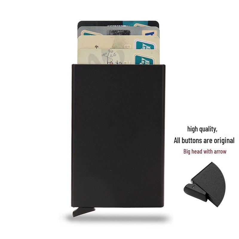 Men's RFID Metal Card Holder Wallet with Money Clip - Anti-Demagnetization, Multifunctional Design