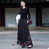 Women's Ethnic Style Retro Jacquard Embroidery Wide-Leg Culottes.