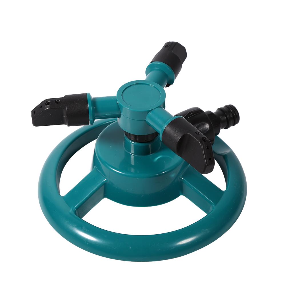 360 degrees Fully Circle Rotating Watering Sprinkler Irrigation System 3 Nozzle Pipe Hose for Garden