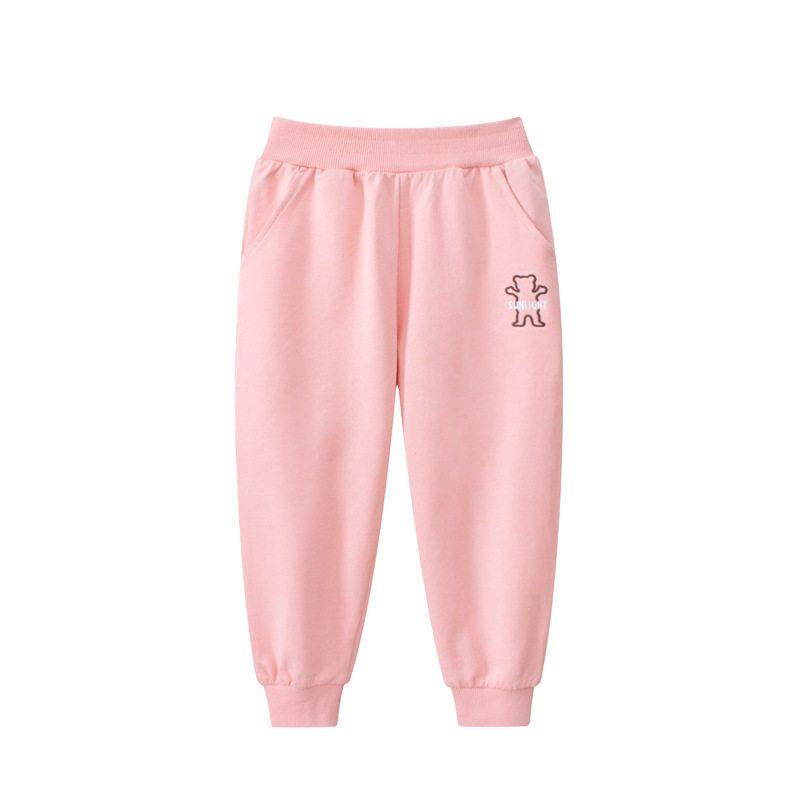 27Home Korean Brand Export Children s Clothing 2026 Autumn New Children s Pure Cotton Pants Girls Sports Pants Pink 100