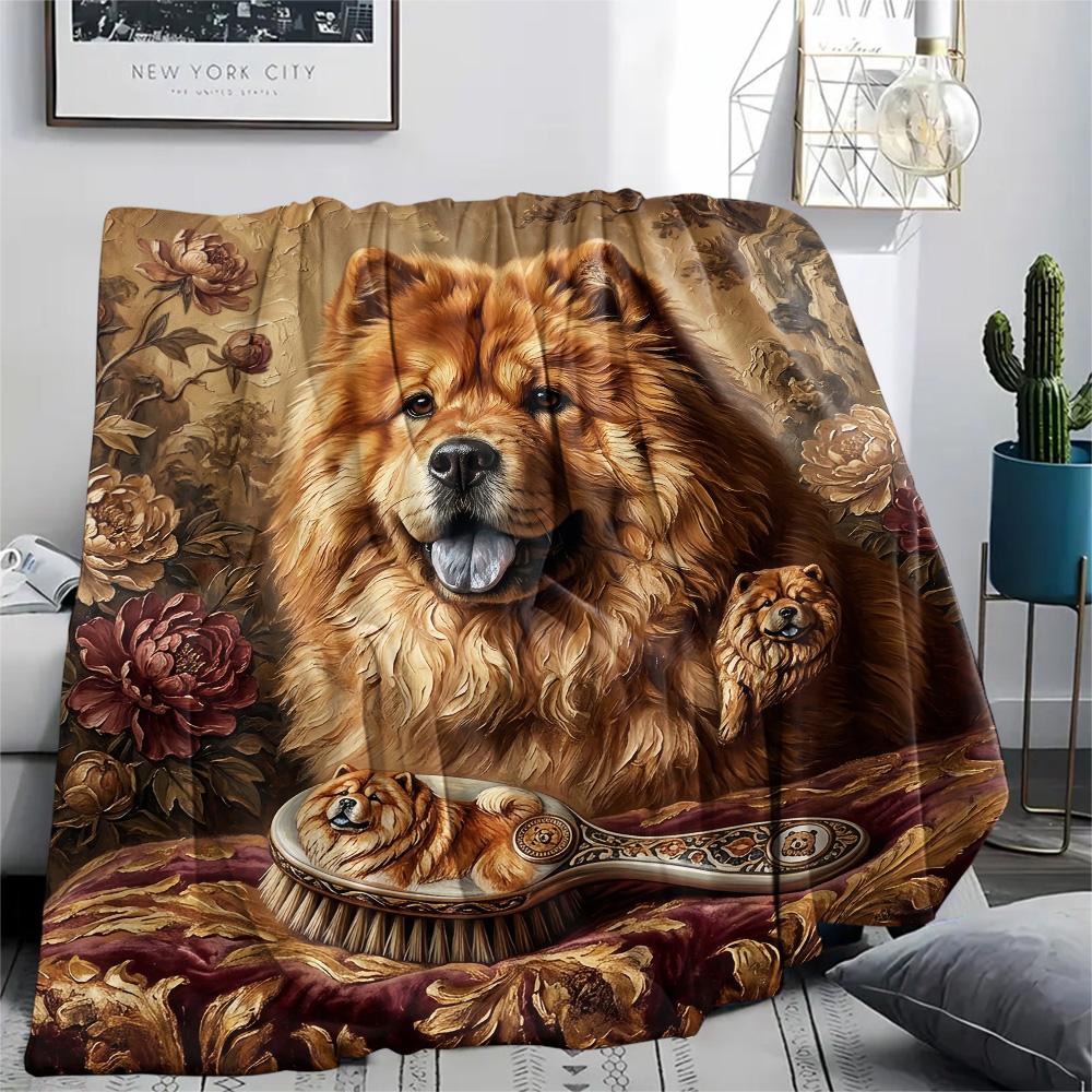 1Pc Indian Chief Painting Print Flannel Blanket High Quality Warm Comfortable Cover for All Seasons Perfect for Gifts Home Decor