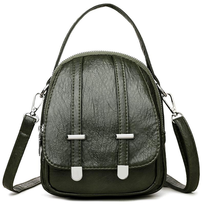 

Простая и модная универсальная маленькая круглая сумка через плечо зелёный