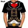 Men's Fashion Black T-Shirt Mexican Mariachi 3d Print T-Shirt Funny Streetwear Short Sleeve T-Shirt