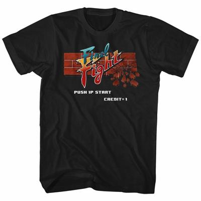 Final Fight Arcade Schwarz Erwachsenen T-Shirt
