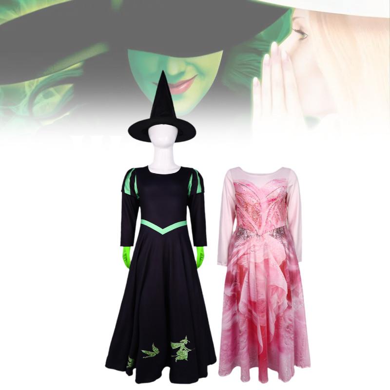 Costume da Cosplay di Halloween Malvagio Per Personaggi Magici In Morbido Tessuto di Poliestere