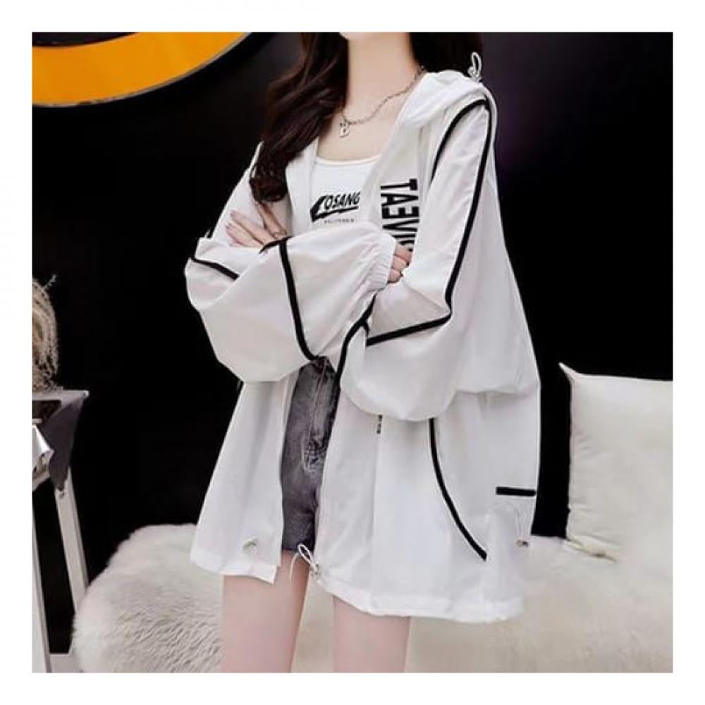 Navava Men Nc127 Line Point Thin Loose Fit Long Sleeve Hoodie Jacket