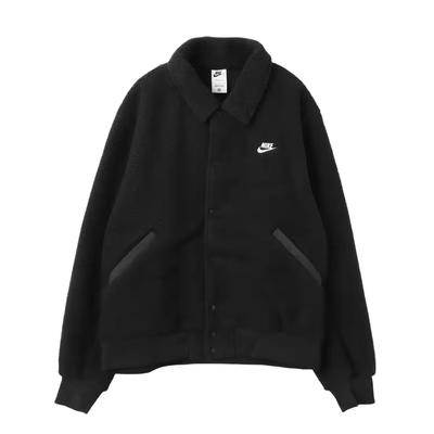 Nike Club FW25 Sherpa Coaches Therma-FIT Loose Fit Letter Long Sleeve Fleece Jacket Unisex Jackets HV1430-010