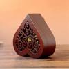 Wind Up Music Box,Heart Shape Retro Wooden Carved Mechanism Musical Box Gift for Lover Girlfriend Wife Husband