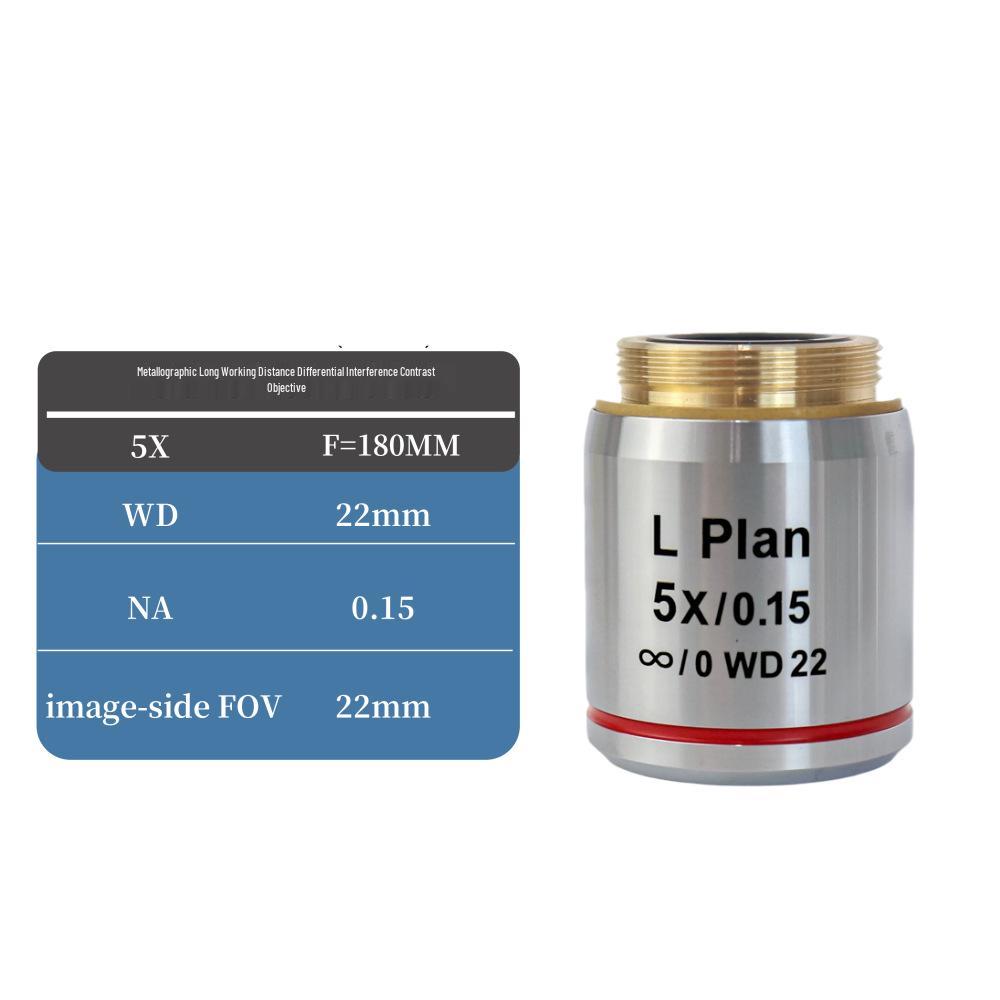 

180mm Focal 45mm Parfocal Metallurgical Long Working Distance Plan Achromatic Objective with RMS Thread