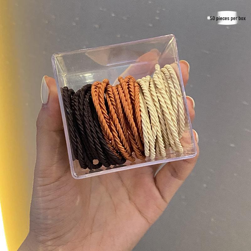6-Pack Frosted Elastic Hair Rings - Durable, Simple Ponytail Bands for Women